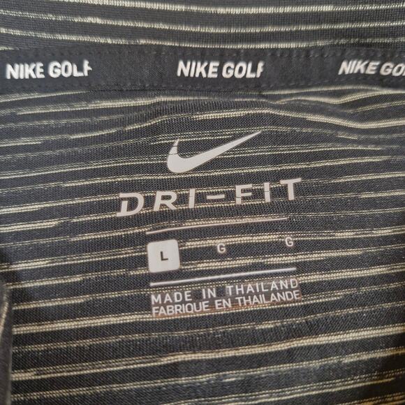 Nike Tiger Woods TW Dri-FIT Black Stripe Golf Polo Shirt Men’s Large - Picture 3 of 6